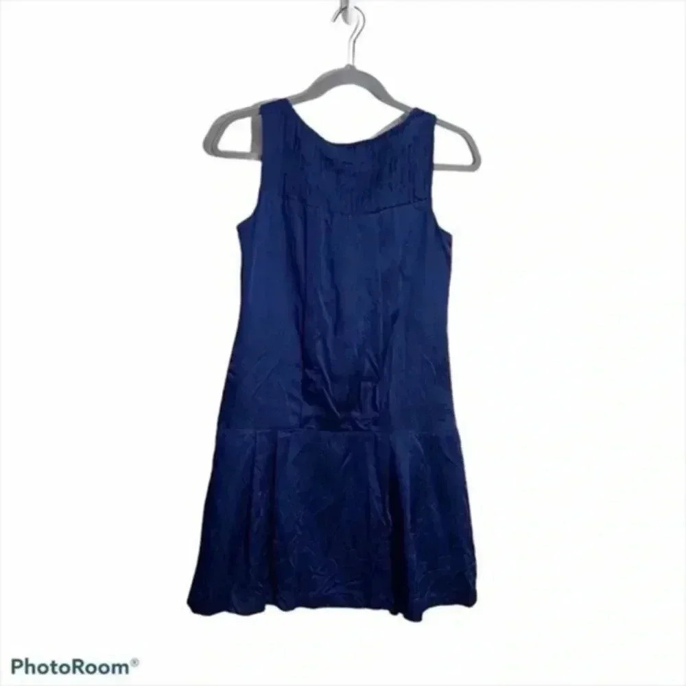 Laundry by design blue sleeveless 100% silk dress 4 - Picture 2 of 5